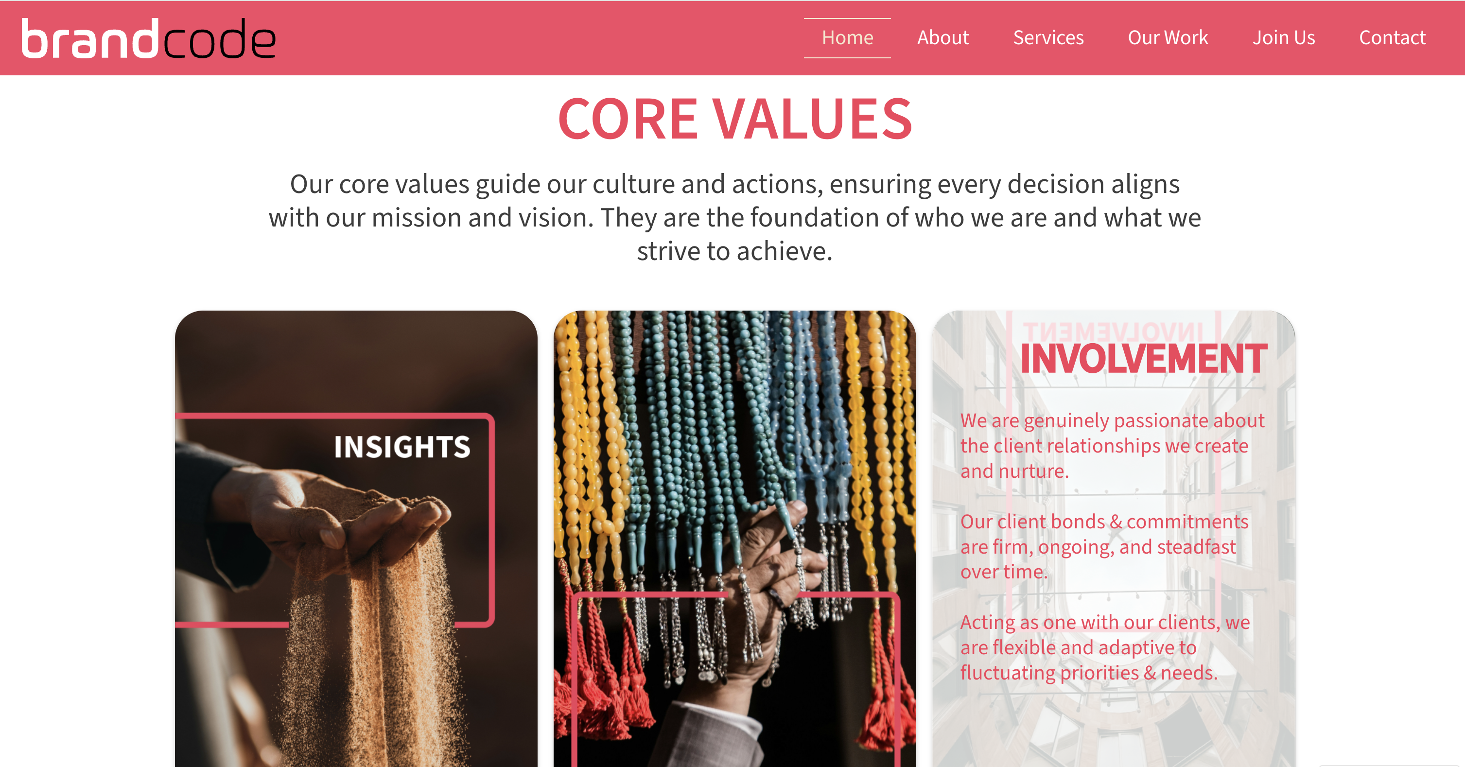 Core Values Section